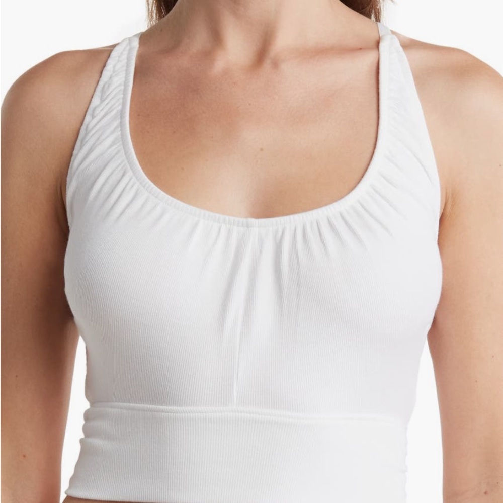 Melrose & Market White Women's XL White Ruched Crop Top